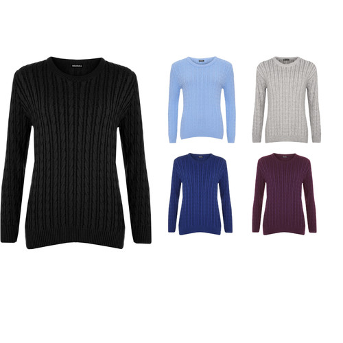 Women cable knit long sleeve - cable,