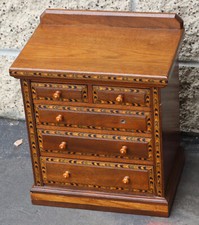 Antique Wood & Inlay 5 Drawer