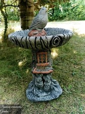 Beautiful Log Bird Bath Feeder
