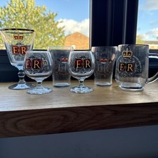 Vintage Queen Elizabeth II Assorted Silver Jubilee 1977 Commemorative Glasses