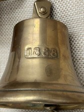 Antique 19th Century Ship Brass Bell with wall mount