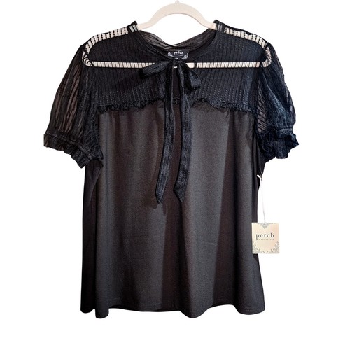 Perch black satin sheer - 2x,