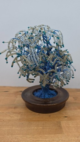 Vtg wire beaded willow - &, tree