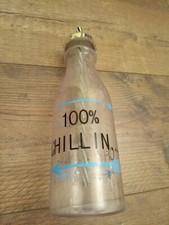 '100% chillin' - water/juice bottle with straw-milk bottle type novelty plastic 