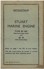 STUART TYPE R3 MC & R3 M MARINE ENGINE ORIGINAL OPERATION & MAINTENANCE MANUAL