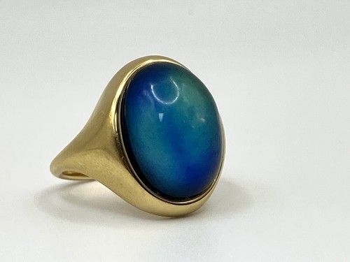 Vintage mood ring oval - vintage, blue