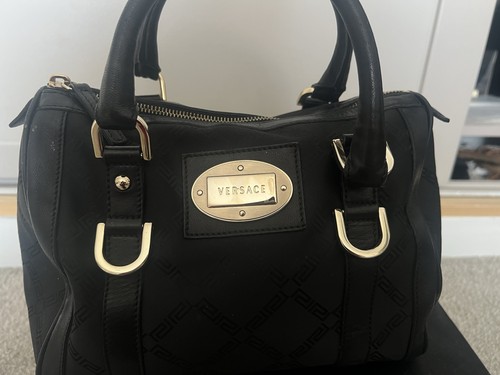 Versace black and gold handbag - and,