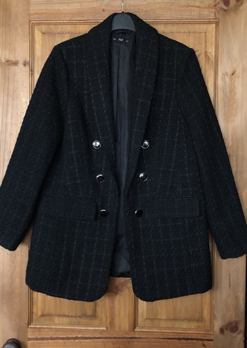 Black boucle wool blend - wool,