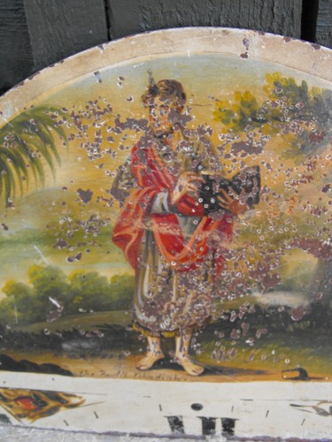 Antique hand painted pediment - hand,