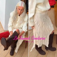 ZARA WOMAN NWT FW25 BROWN SPLIT LEATHER KITTEN HEEL BOOTS ALL SIZES 3017/610/700