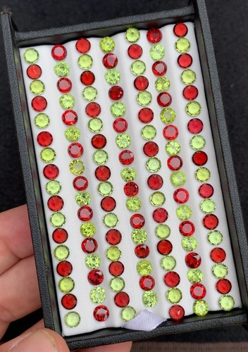 Natural garnet and peridot - natural,