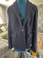 Joules Sierra Blazer BLUE  Textured Single Button Lined Smart Jacket VGC UK 16