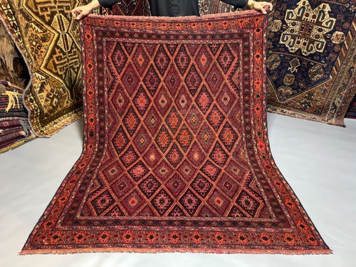 Antique handwoven afghan - handwoven,