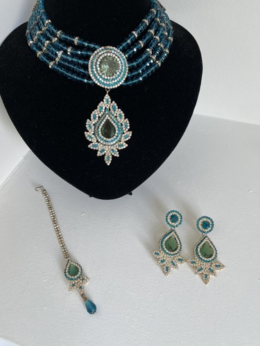 Choker set necklace earrings - necklace,