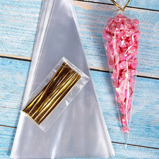 50x Clear Cellophane Cone