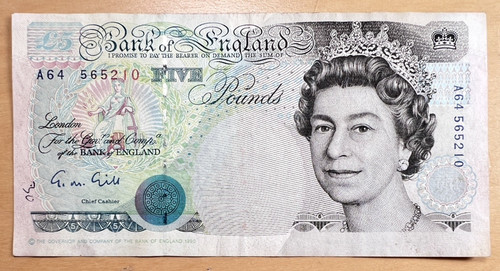 Vintage 1990 five pound - (5),