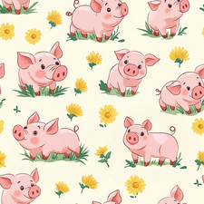 Pink Piggies  100% Cotton