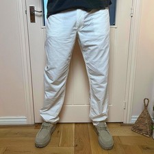 Carrera Men's White Cotton Trousers Lightweight Chinos Straight Leg 38 x 33