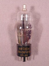 1 6F8G VT-99 JAN CRP RAYTHEON HiFi Amp Vacuum Tube Code LE4 Strong & Balanced