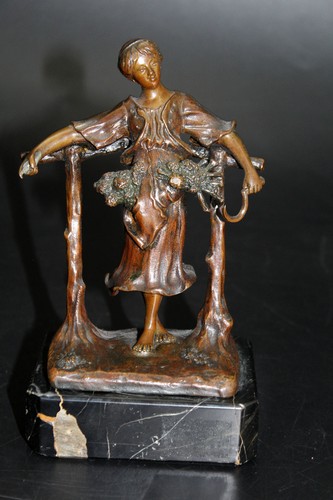 Old bronze girl - bronze,, circa