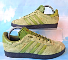 ADIDAS ORIGINALS  GAZELLE TRAINERS SIZE 8 ARDWICK GREEN SUEDE / BLACK SOLE