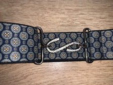 Elasticated Snake Belt Blue Green Circle Pat 35mm Adult Boys Mens Girls xl c6