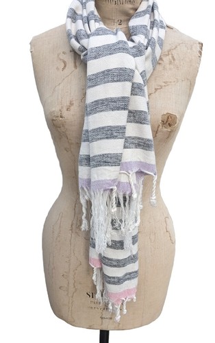 Vintage cotton scarf - vintage, stripe