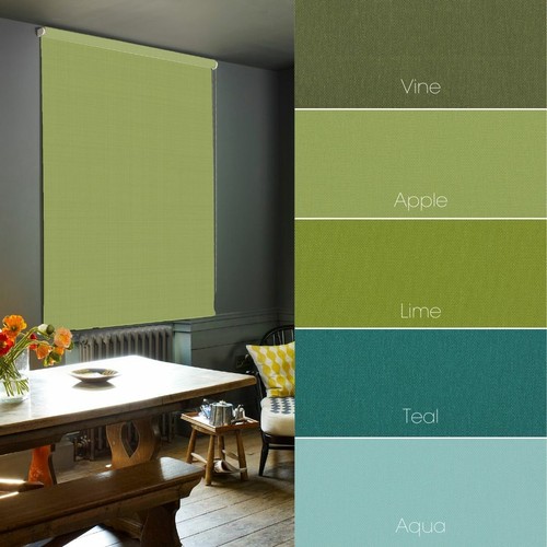 Green blackout roller blinds - green,