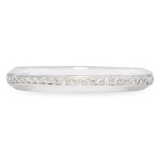 Vintage Platinum Scroll Motif Milgrain Eternity Wedding Band Ring