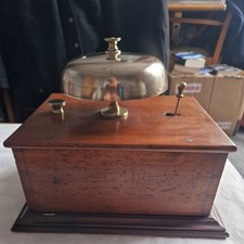 Vintage Railway Signalling  Block Bell Mahogany And Brass Fantastic Condition