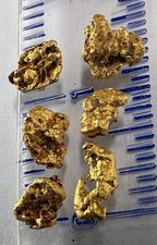 6 genuine, natural, Australian gold nuggets 1.13 gram