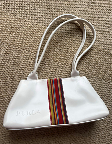 Furla white leather shoulder - furla,
