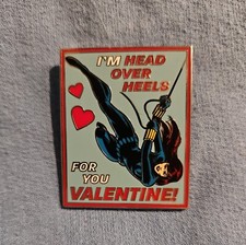 Disney Store Valentines Assemble Marvel Pin ‘Head Over Heels...’ Black Widow