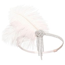 1920s Flapper Headpiece White