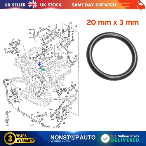 Engine coolant pipe ring - engine,