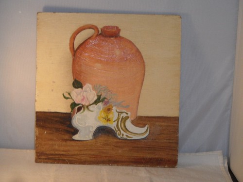 Oil painting board signed - painting,