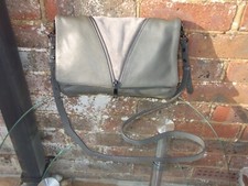 Mint Velvet leaf green leather & suede clutch shoulder bag