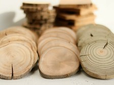 1-23cm Wood Log Wooden Slices Discs Round Wedding Rustic Crafts Coasters SALE