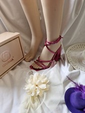 New Fuchsia matalic block heel