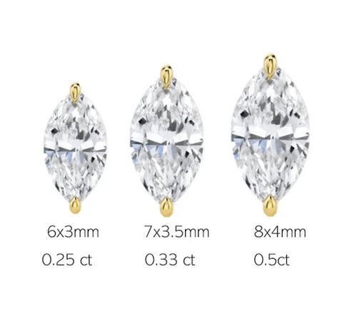 14k solid gold marquise - gold,