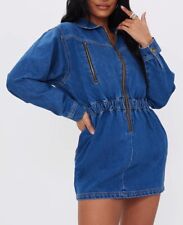 MID BLUE DENIM ZIP DETAIL MINI