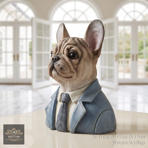 Dog bust sculpture bulldog - dog,