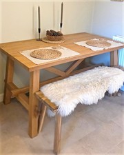 Solid Wood Table and Bench
