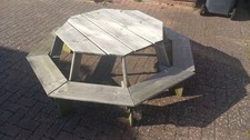 8 SEATER OCTAGONAL KIDS PICNIC TABLE WOODEN OUTDOOR GARDEN FURNITURE
