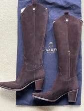 Fairfax & Favor Rockingham knee high chocolate Suede Boots -Size 4