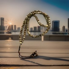 99 count RARE Stone Cola Coloured Tasbih/ Tasbeeh/ Rosary - Islamic Prayer Beads