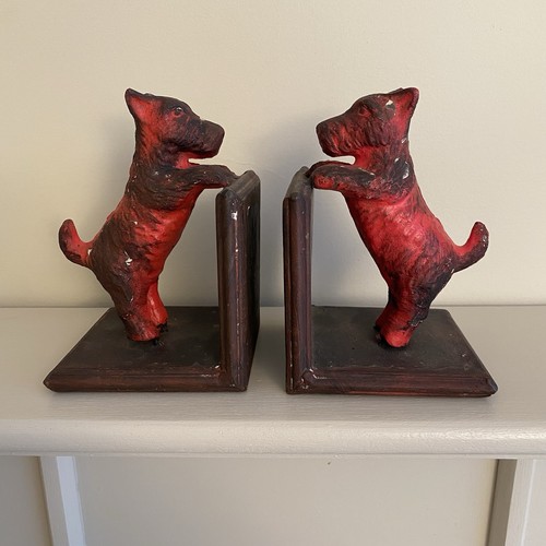 Dog bookends pair heavy - pair, metal
