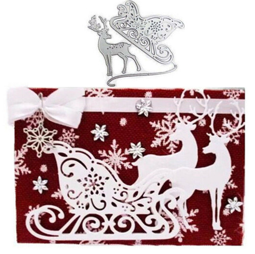 Christmas deer sled metal - christmas,
