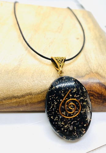 Black tourmaline stone orgone - tourmaline,