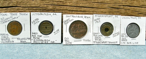 Old pennsylvania tokens - 5,